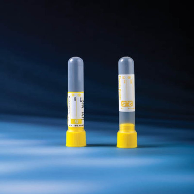 Blood Collection Tubes 2.5ML & 5ML -Push Cap- Round Bottom-Fluoride Oxalate
